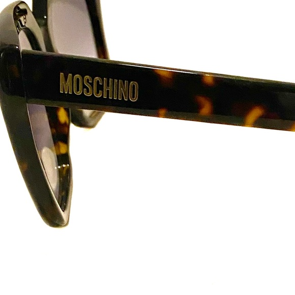 MOSCHINO Brown Tortoise Gold Butterfly Sunglasses NWT - Picture 5 of 13